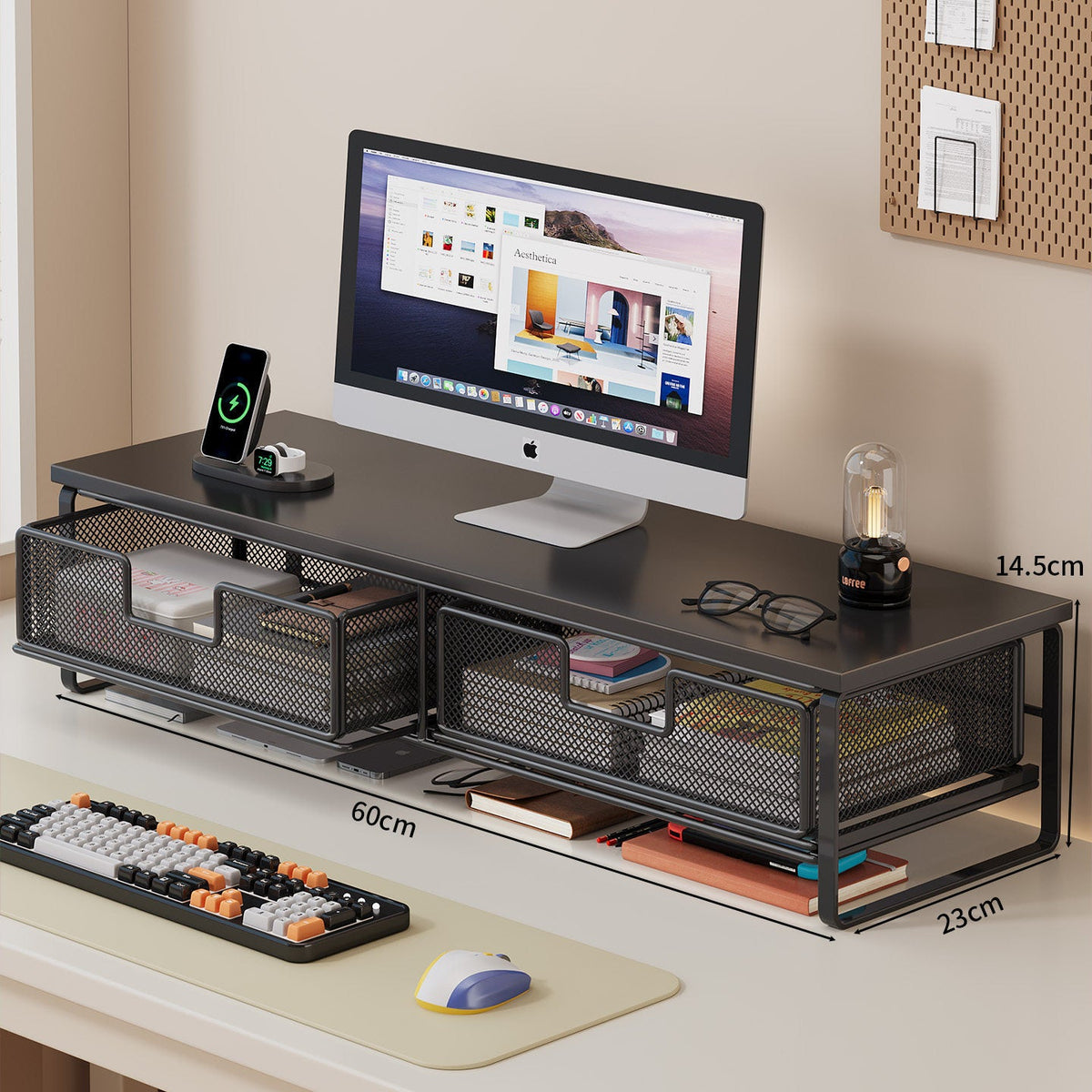 Multi-Functional Wire Mesh Desktop Organizer | High & Bury