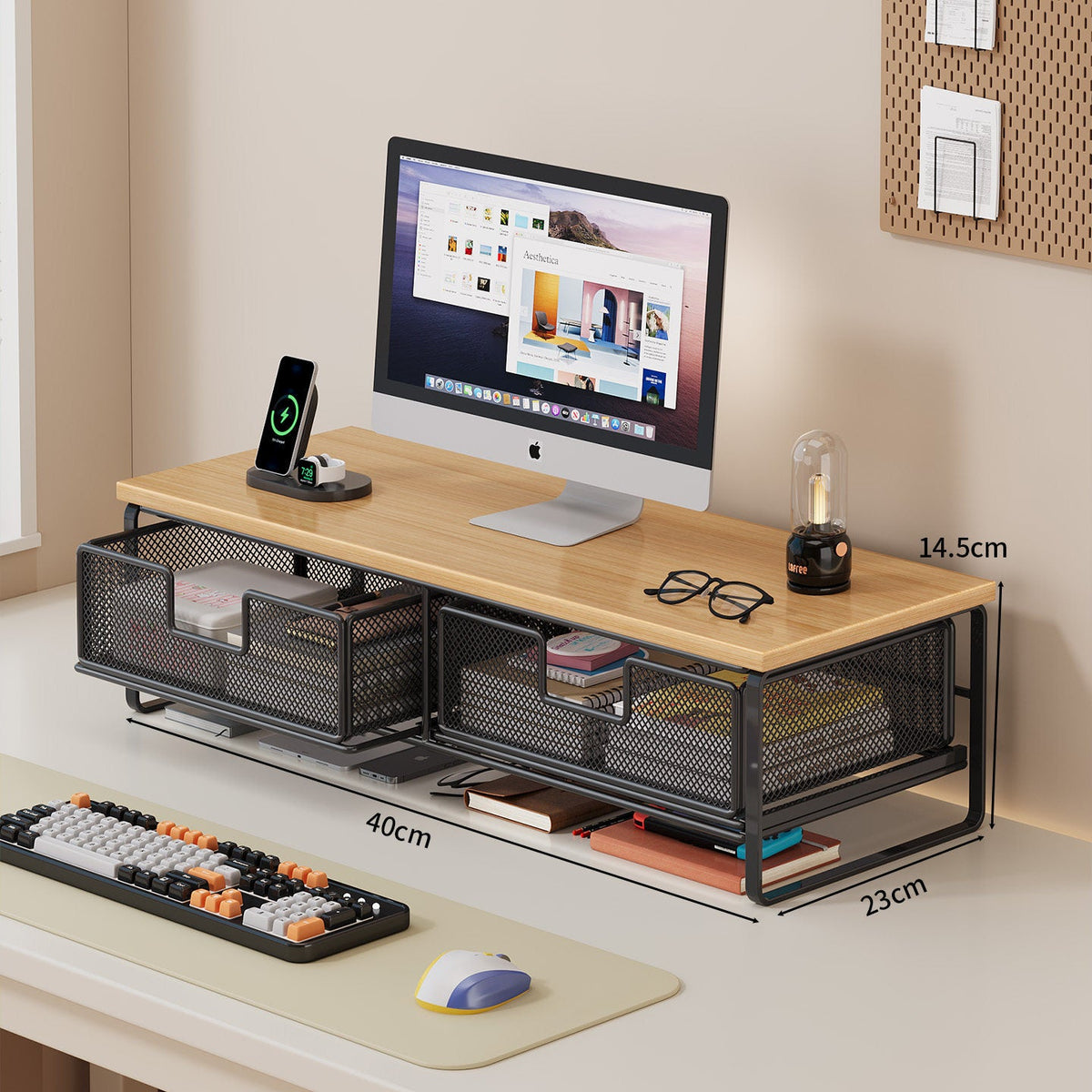 Multi-Functional Wire Mesh Desktop Organizer | High & Bury