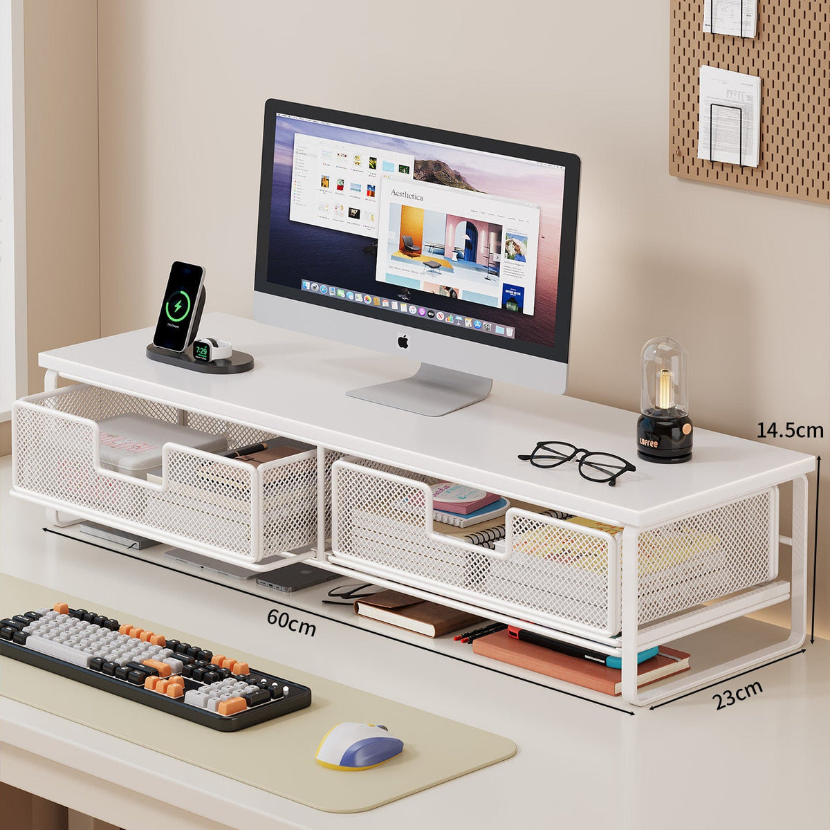 Multi-Functional Wire Mesh Desktop Organizer | High & Bury