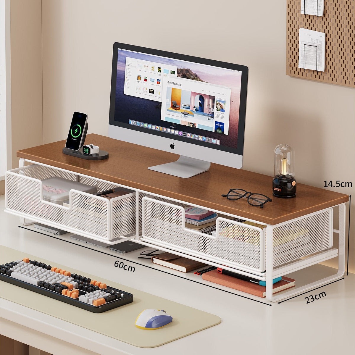 Multi-Functional Wire Mesh Desktop Organizer | High & Bury