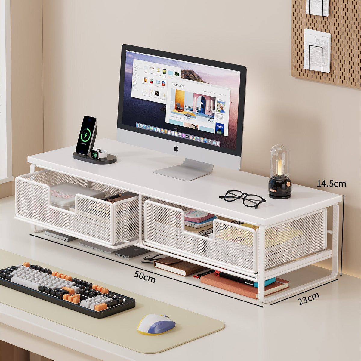 Multi-Functional Wire Mesh Desktop Organizer | High & Bury
