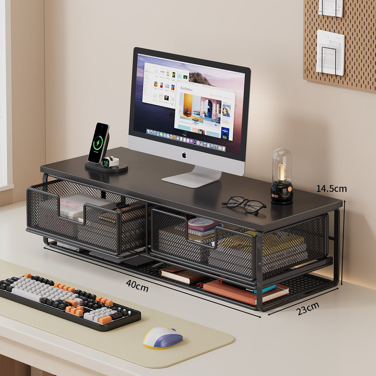 Multi-Functional Wire Mesh Desktop Organizer | High & Bury