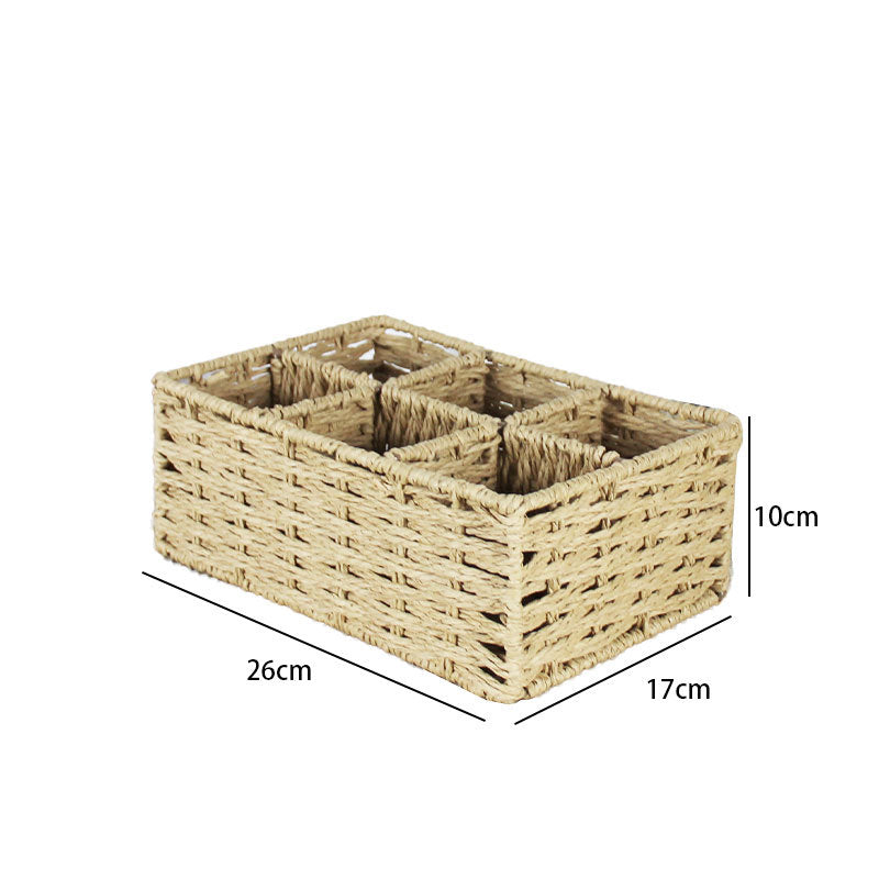 Multi-Sectional Woven Storage Basket | High & Bury