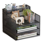 Multi-Tier Mesh Desktop Organizer with Document Holders | High & Bury