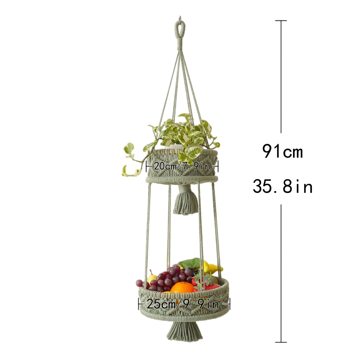 Multi-Tiered Macrame Hanging Storage | High & Bury