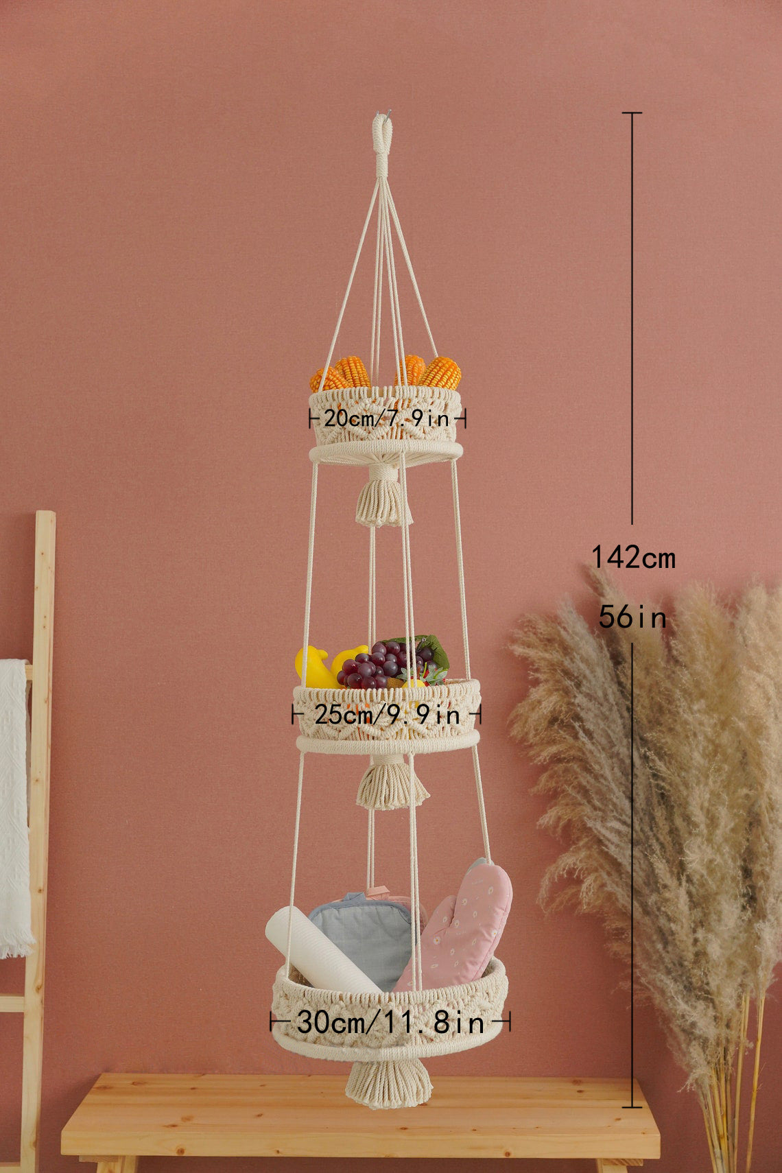 Multi-Tiered Macrame Hanging Storage | High & Bury
