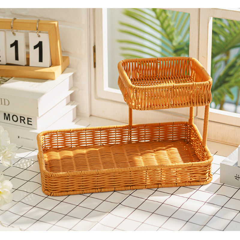 Multi-Tiered Wicker Organization Tray | High & Bury