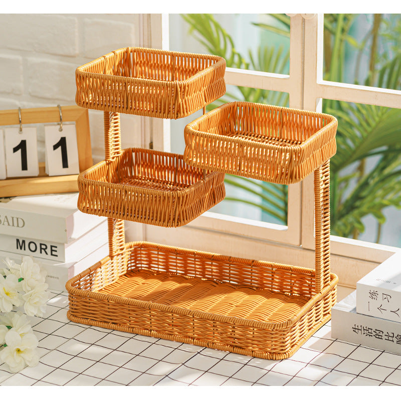 Multi-Tiered Wicker Organization Tray | High & Bury