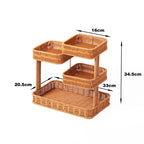 Multi-Tiered Wicker Organization Tray | High & Bury