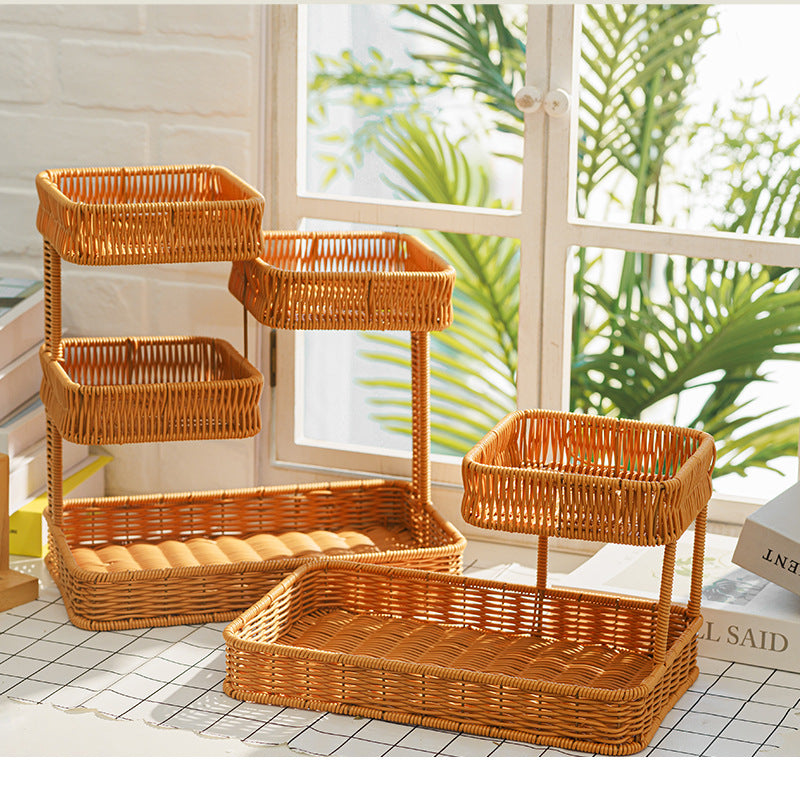 Multi-Tiered Wicker Organization Tray | High & Bury