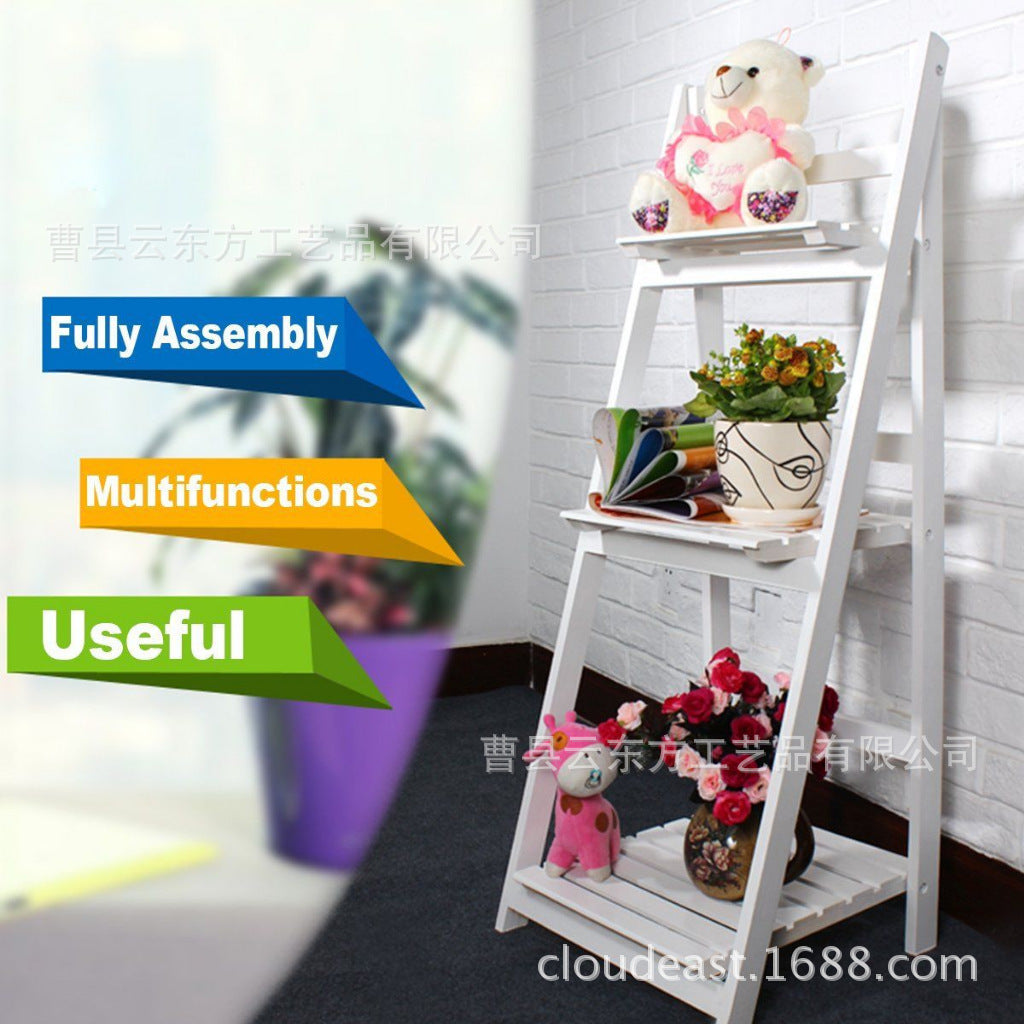 Multi-Tiered Wooden Ladder Shelf | High & Bury
