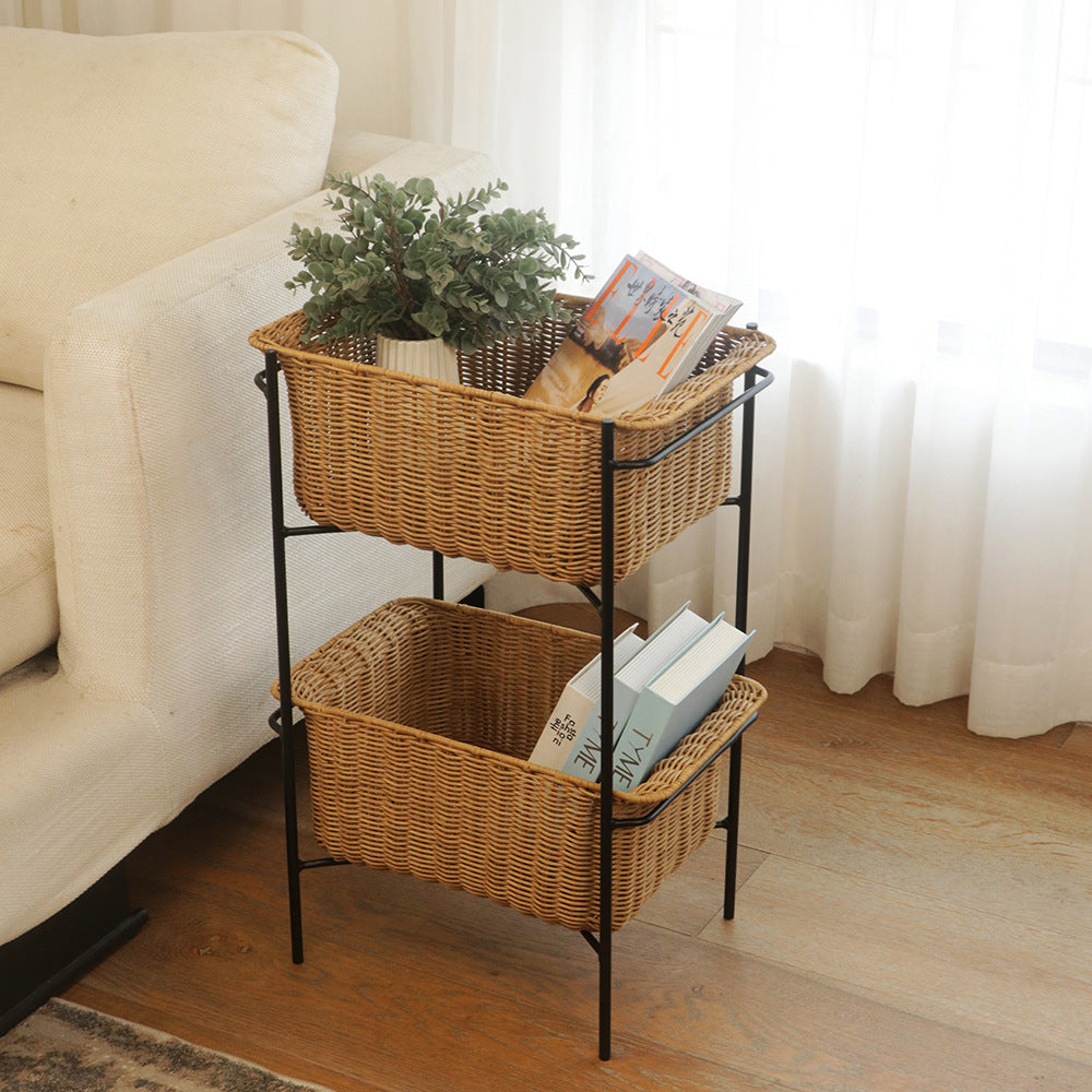 Multifunctional Basket Stand Metal Handwoven | High & Bury