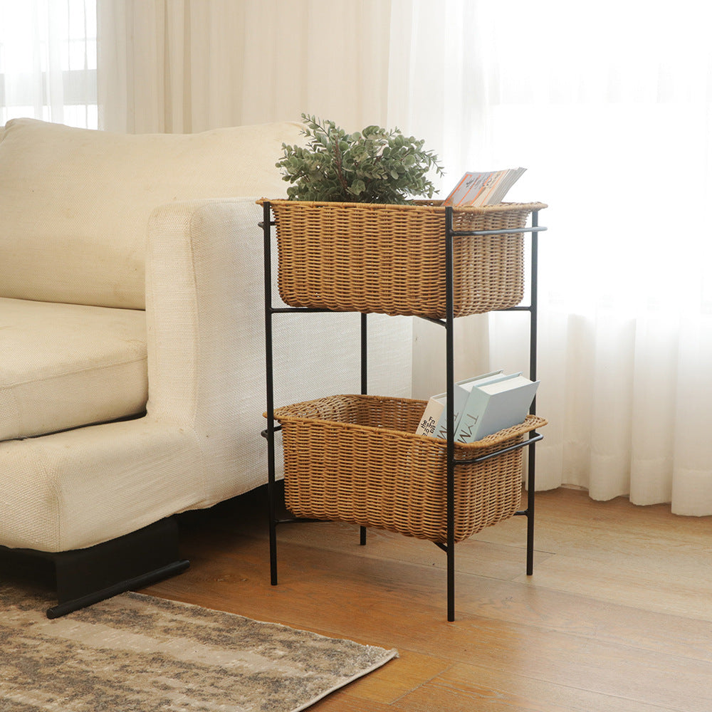 Multifunctional Basket Stand Metal Handwoven | High & Bury