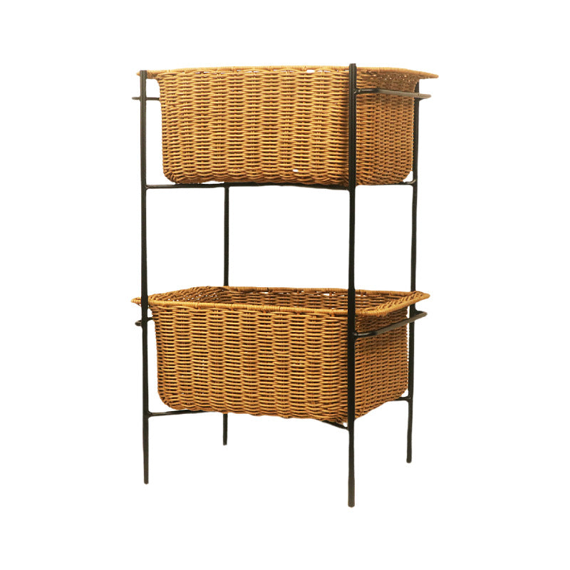 Multifunctional Basket Stand Metal Handwoven | High & Bury