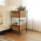 Multifunctional Basket Stand Metal Handwoven | High & Bury