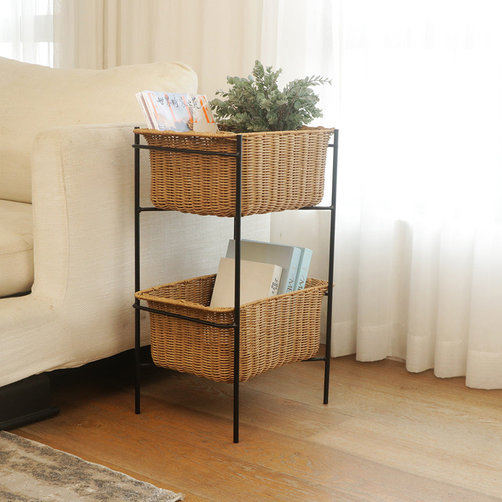 Multifunctional Basket Stand Metal Handwoven | High & Bury