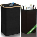 Multifunctional Laundry Storage Box with Bamboo Lid | High & Bury