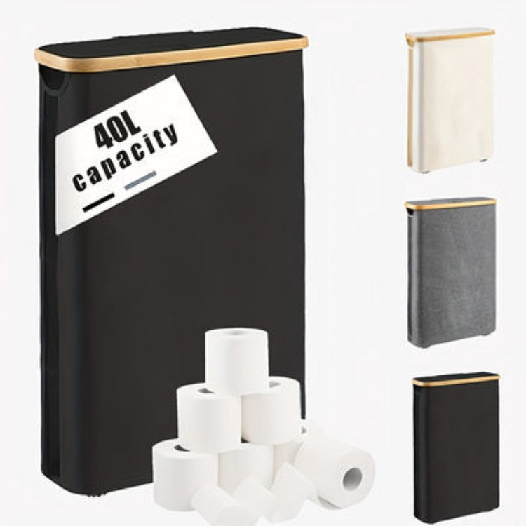 Multifunctional Laundry Storage Box with Bamboo Lid | High & Bury
