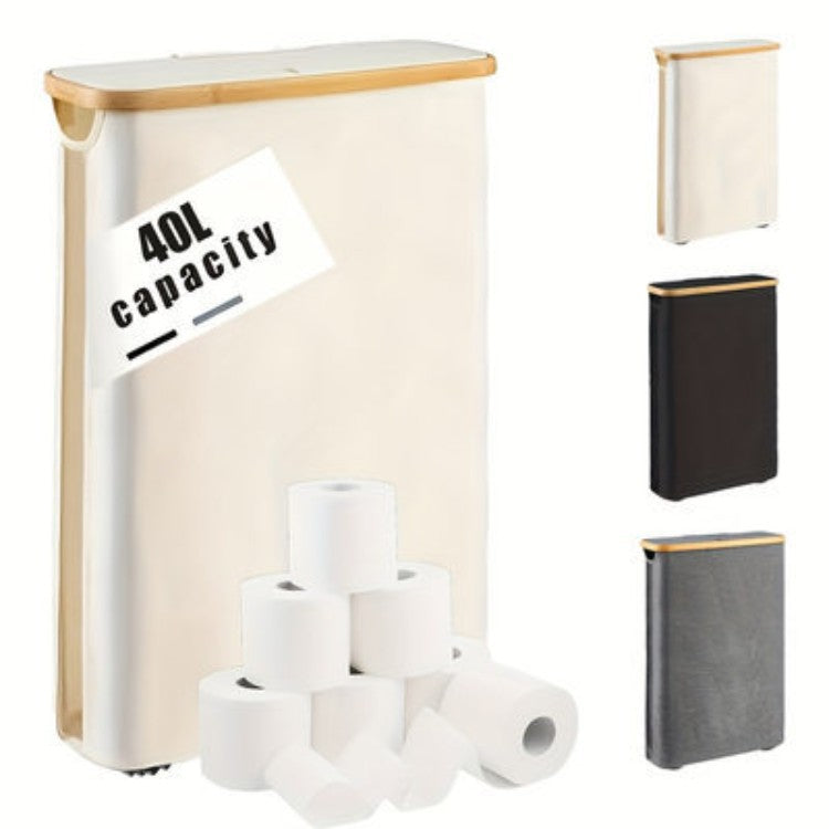 Multifunctional Laundry Storage Box with Bamboo Lid | High & Bury