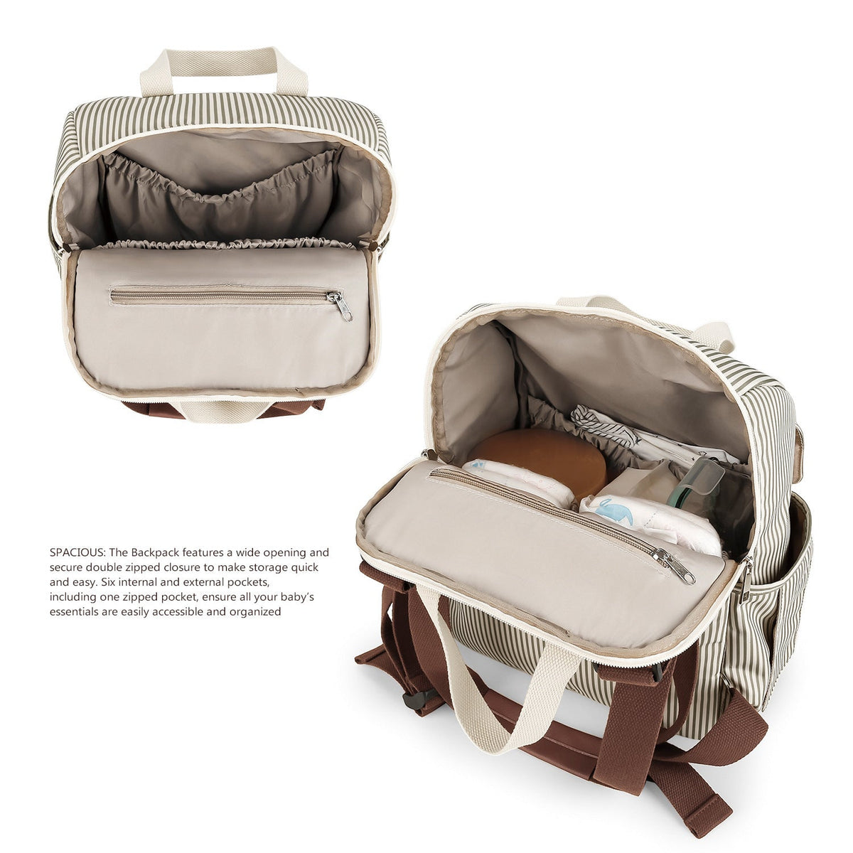 Multifunctional Nappy Backpack with Integrated Changing Mat, view 5