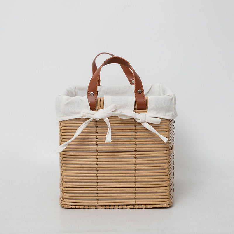 Multifunctional Storage Basket with Linen Cover | High & Bury