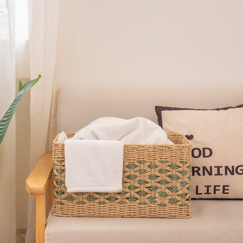 Natural Decorative Storage Basket with Woven Design | High & Bury