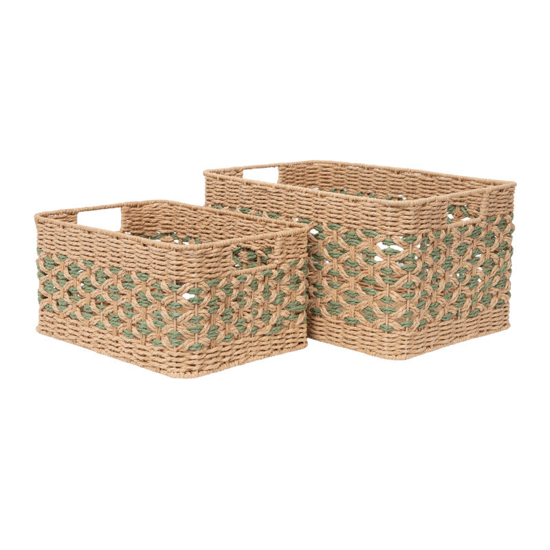 Natural Decorative Storage Basket with Woven Design | High & Bury