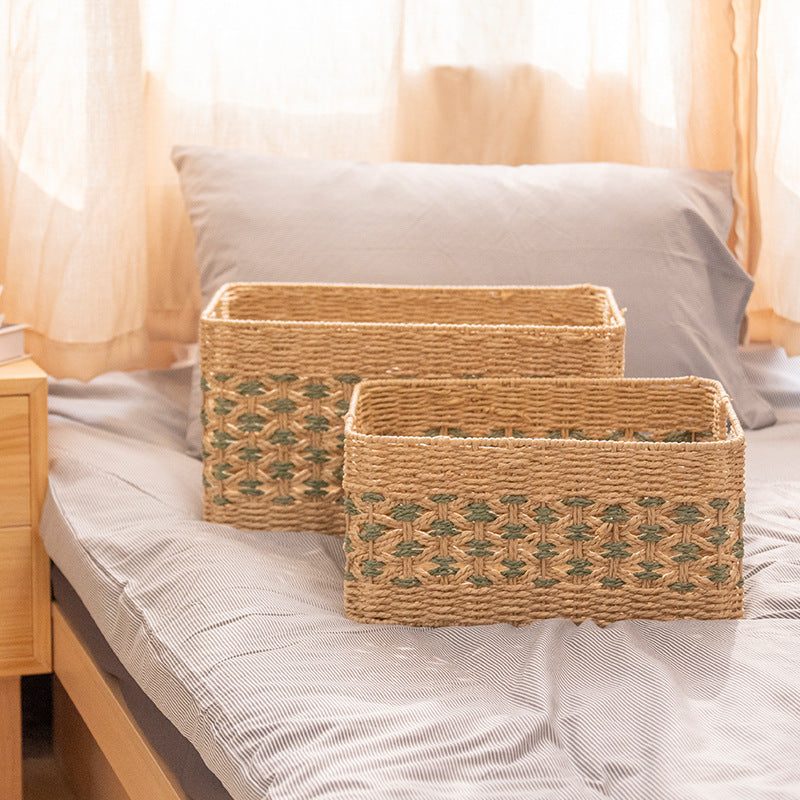 Natural Decorative Storage Basket with Woven Design | High & Bury