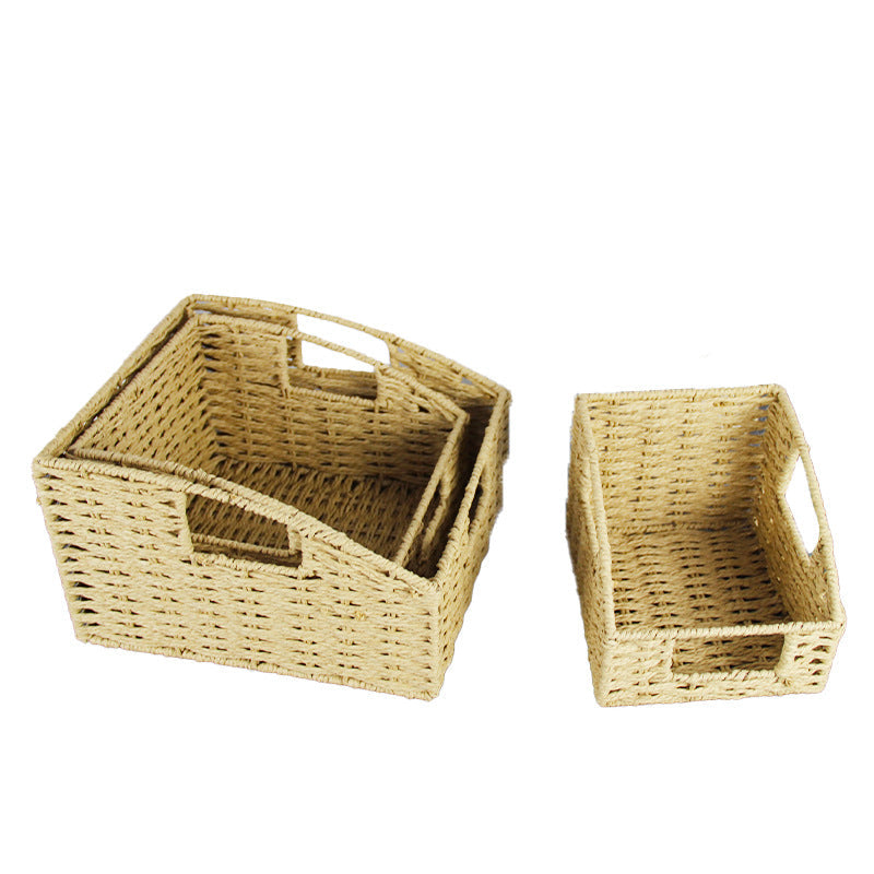 Natural Fiber Rectangular Storage Basket | High & Bury