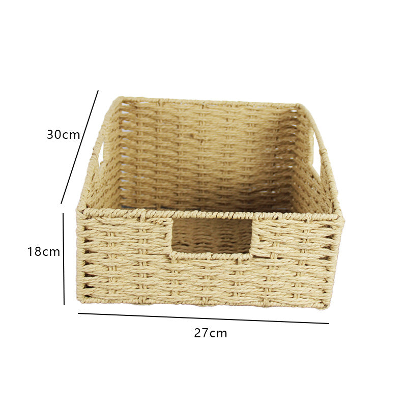Natural Fiber Rectangular Storage Basket | High & Bury