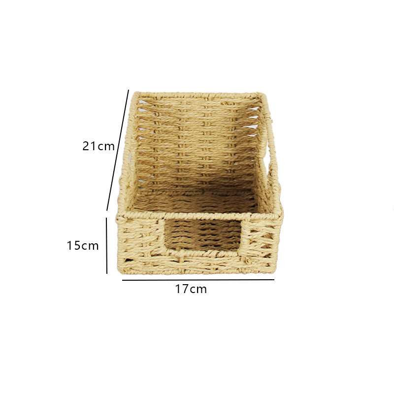Natural Fiber Rectangular Storage Basket | High & Bury