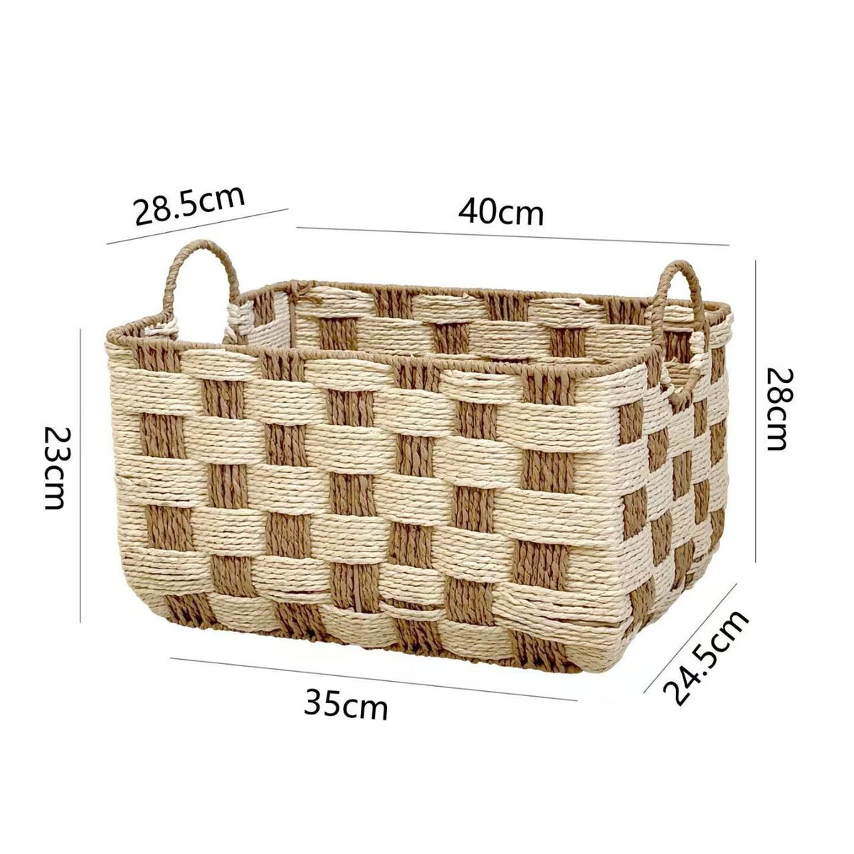 Natural Fiber Storage Basket Rectangular | High & Bury