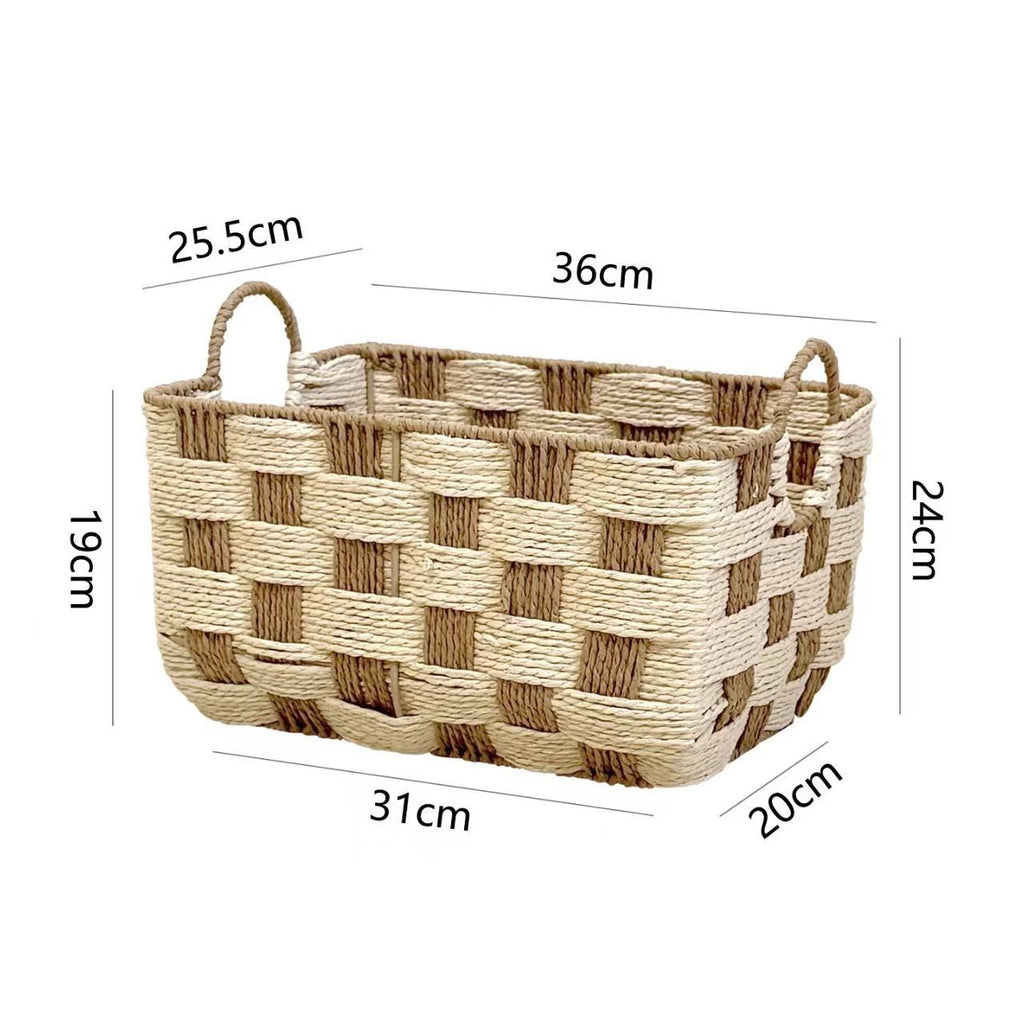 Natural Fiber Storage Basket Rectangular | High & Bury