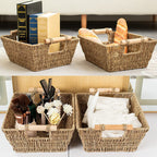 Natural Fiber Storage Basket Soft Textile Wood | High & Bury