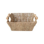 Natural Fiber Storage Basket Soft Textile Wood | High & Bury
