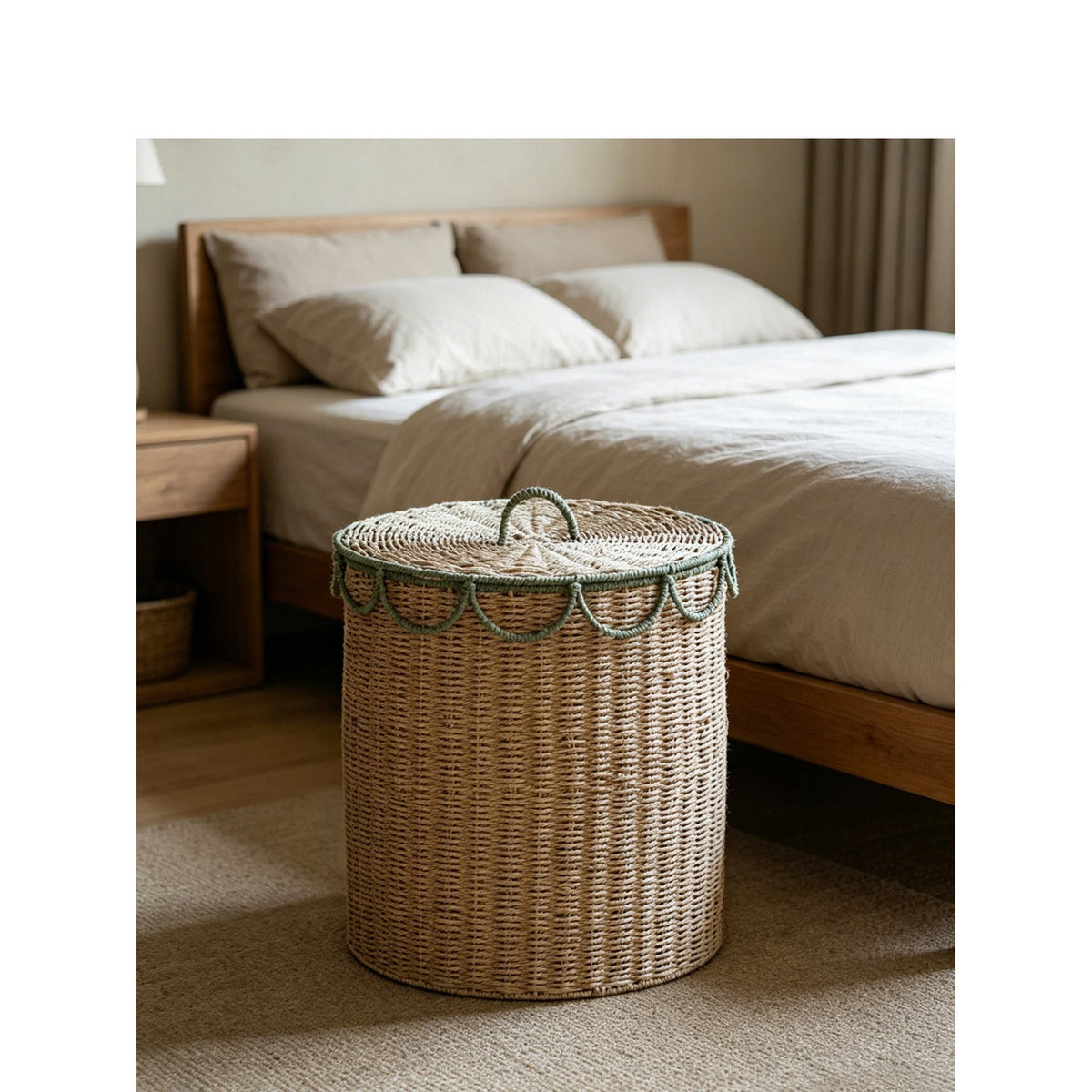 Natural Storage Basket with Lid | High & Bury
