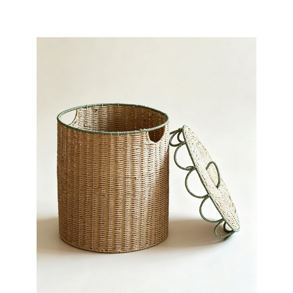 Natural Storage Basket with Lid | High & Bury