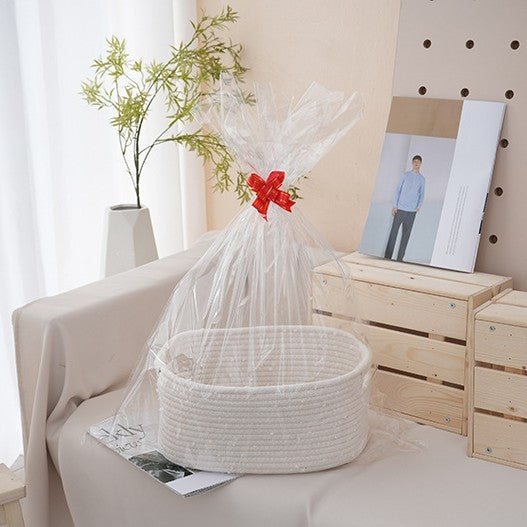 Natural Storage Basket with Ribbons | High & Bury
