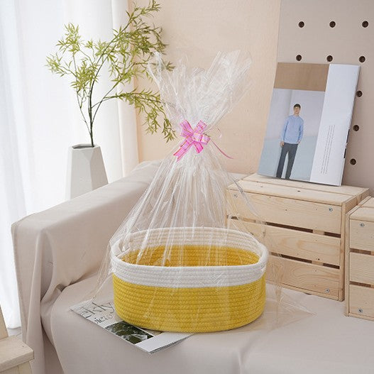 Natural Storage Basket with Ribbons | High & Bury