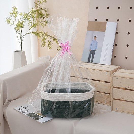 Natural Storage Basket with Ribbons | High & Bury