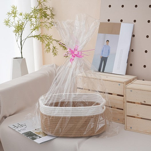 Natural Storage Basket with Ribbons | High & Bury