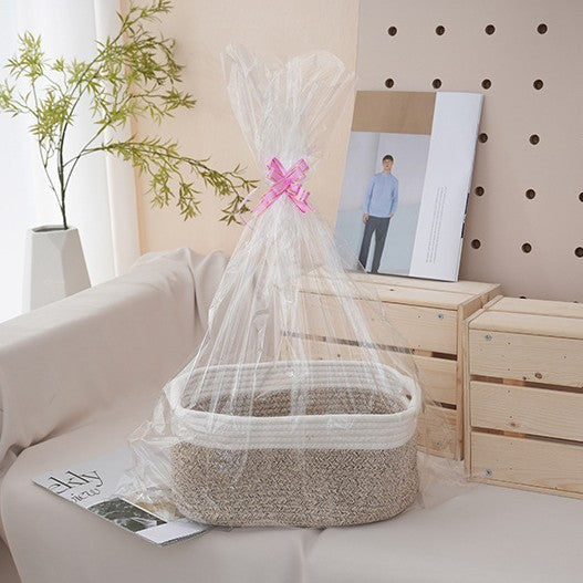 Natural Storage Basket with Ribbons | High & Bury