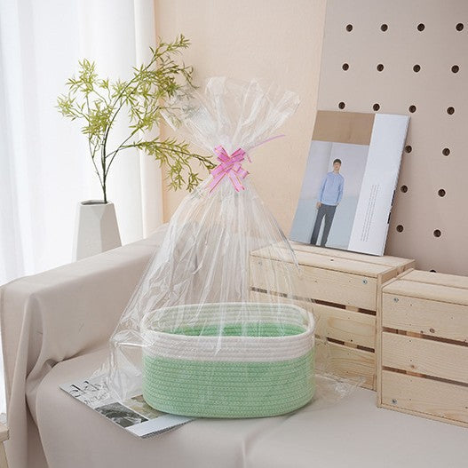 Natural Storage Basket with Ribbons | High & Bury