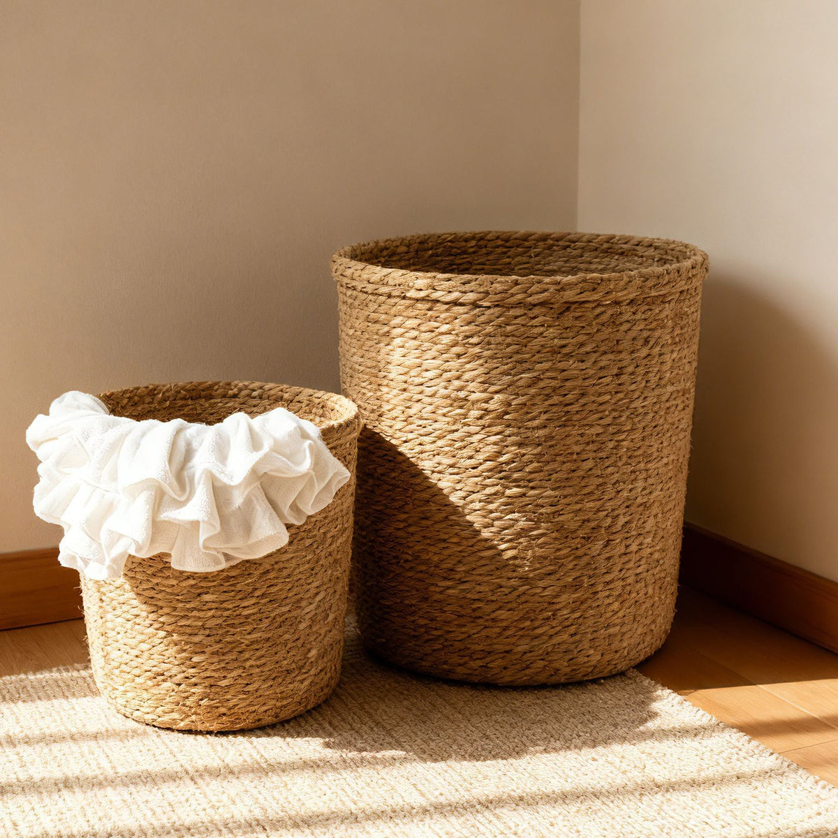 Natural Storage Basket with Woven Design | High & Bury