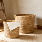 Natural Storage Basket with Woven Design | High & Bury