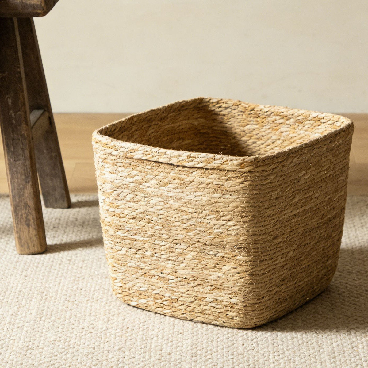 Natural Storage Basket with Woven Design | High & Bury