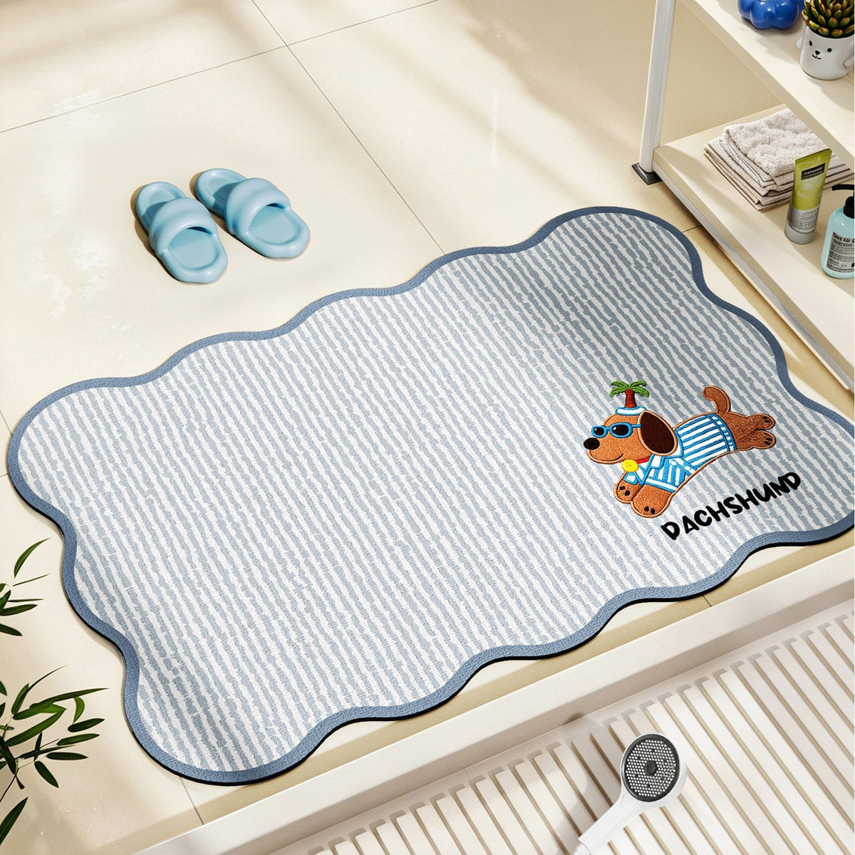 Nautical-Themed Memory Foam Bath Mat | High & Bury
