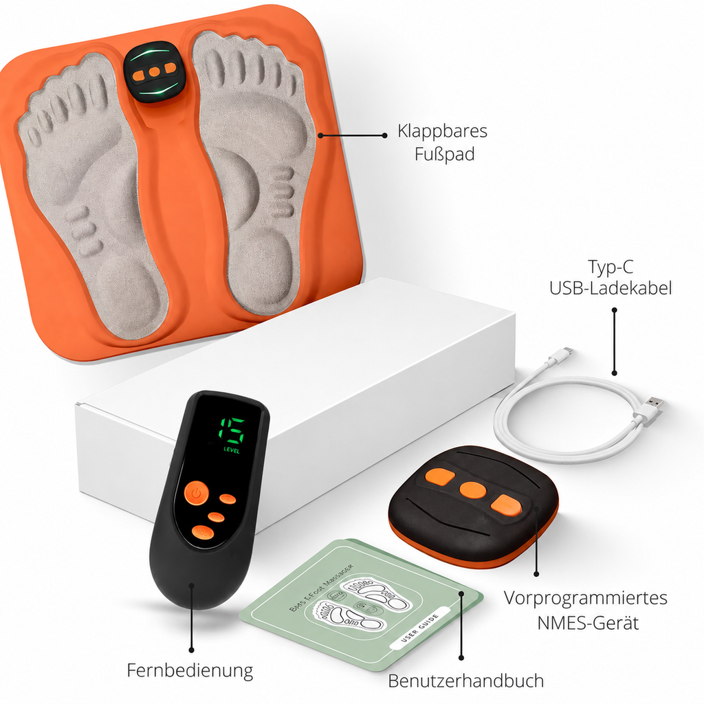 NMES Foot Stimulator with Foldable Copper-Fibre Pad and Remote Control, view 7