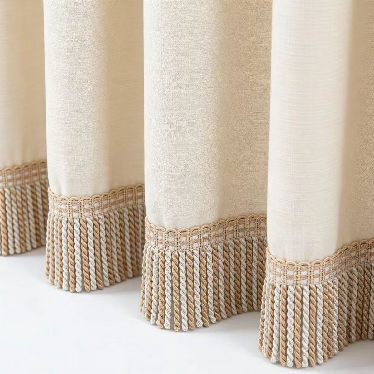 Noble Curtain with Fringe Trim | High & Bury