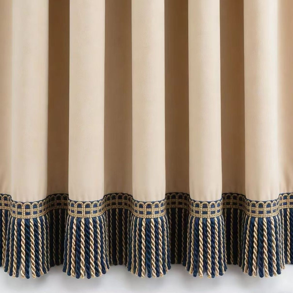 Noble Curtain with Fringe Trim | High & Bury